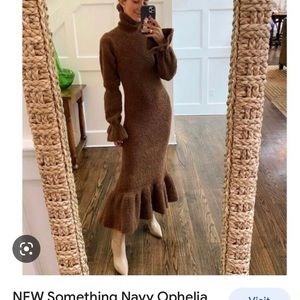 Something Navy Ophelia Puff Dress NWT